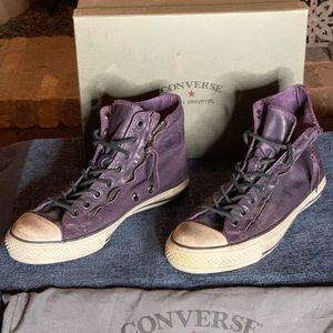 JOHN VARVATOS LEATHER CONVERSE HI CHUCKS DBL ZIP